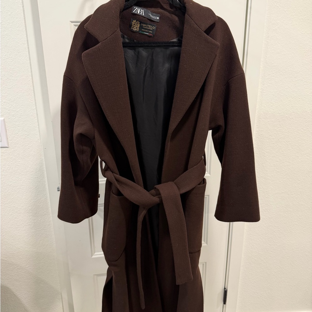 Zara Dark Brown Wool Coat